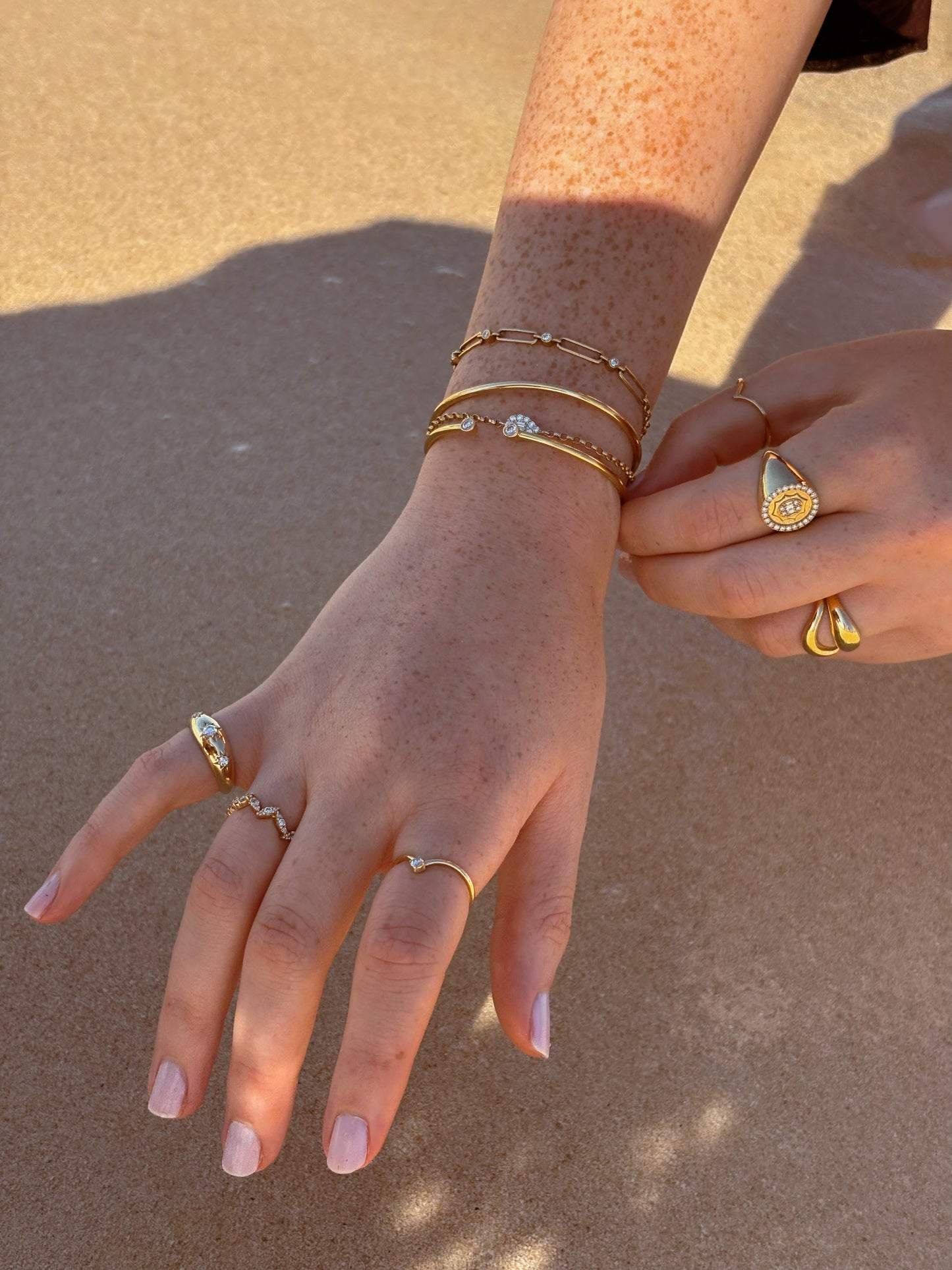 Diamond Open Bangle - B6