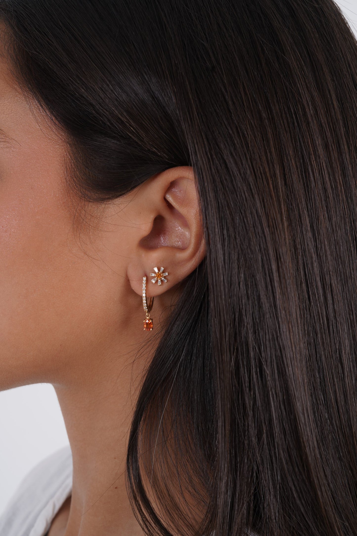 Sunflower Citrine Stud (Sold as Singles) - E4