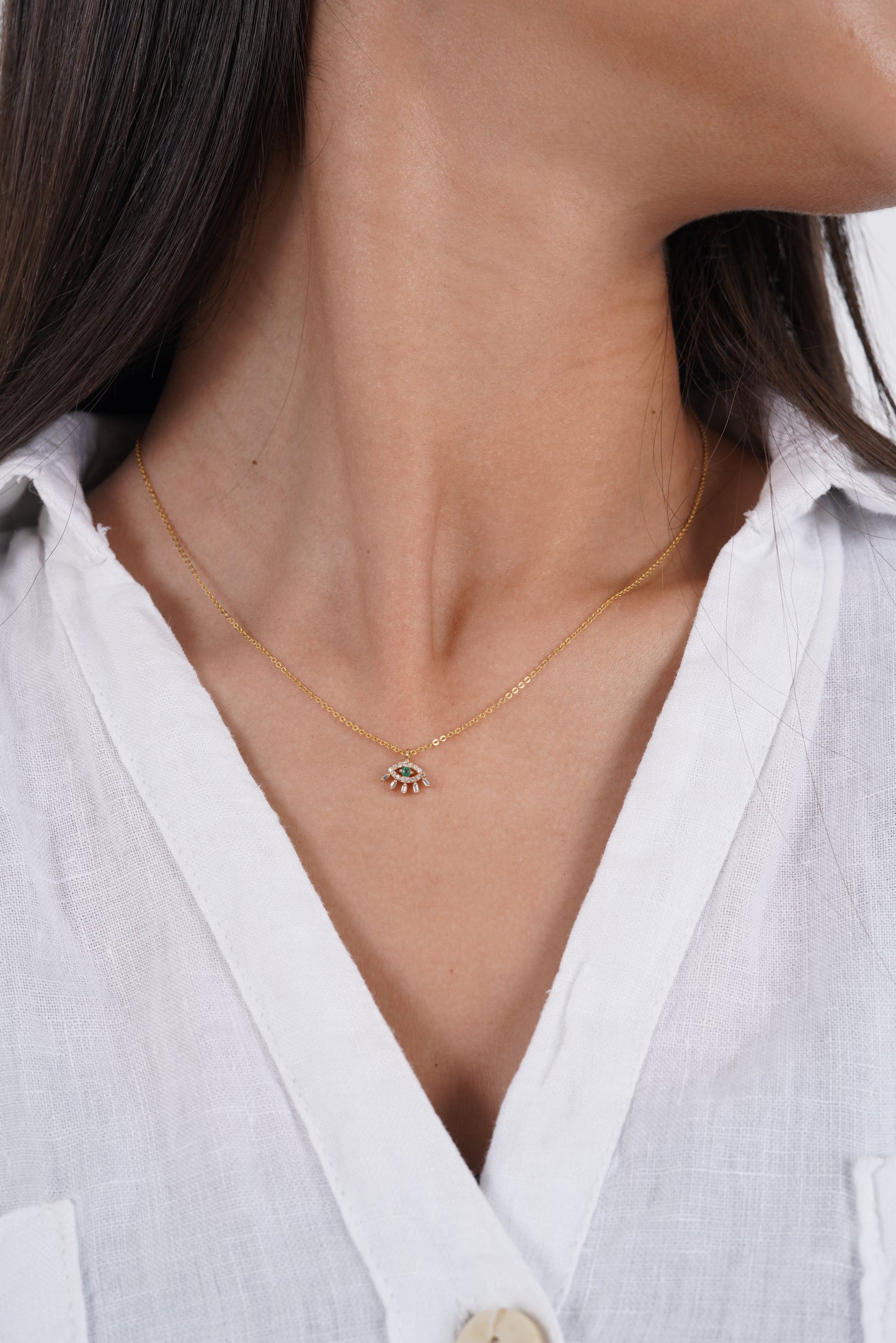 Emerald Green Eye Necklace - NP8