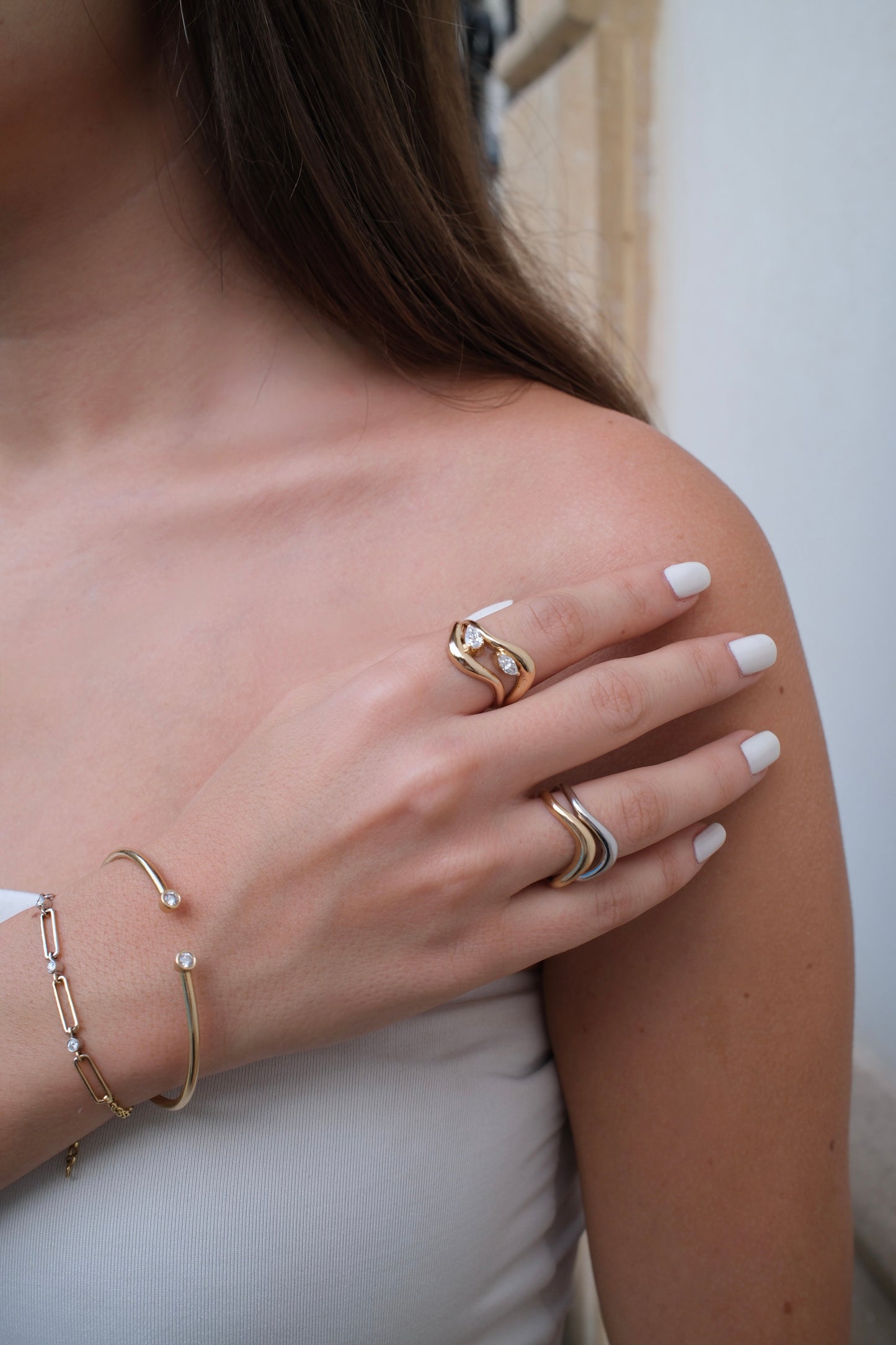 Curved Marquise Ring - R76