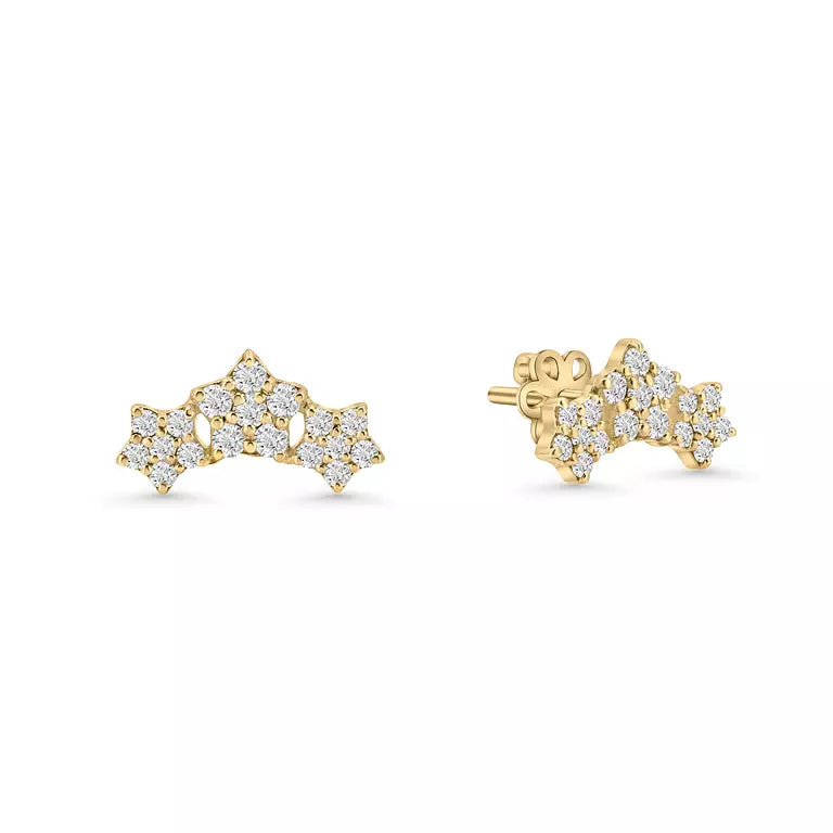 Curved Stars Stud (Sold as Singles) - E5