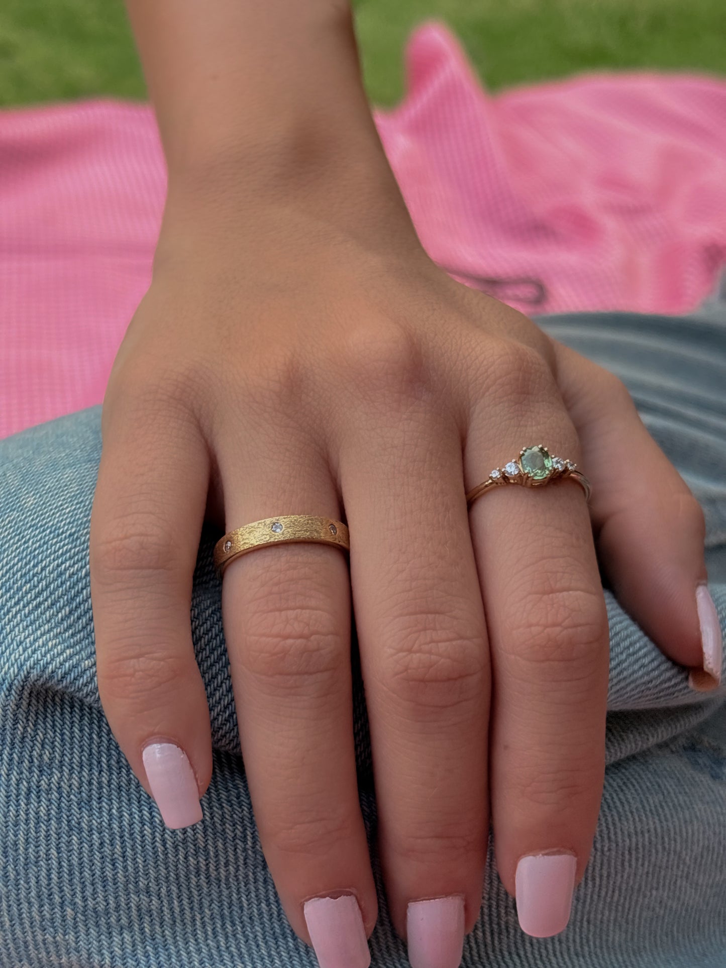 Green Sapphire Centerpiece Ring - R71