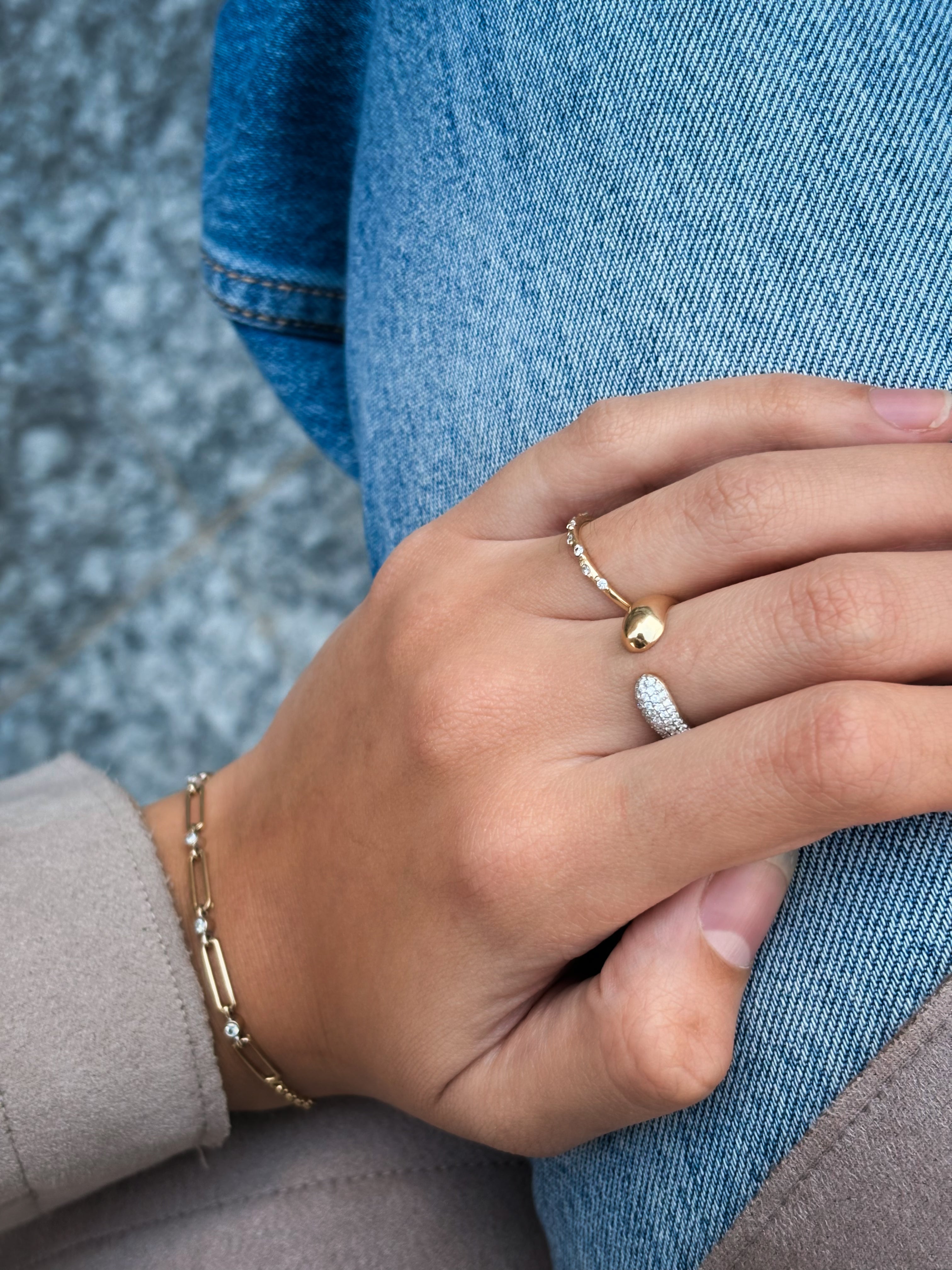 Chunky Pavé WaterDrop Ring