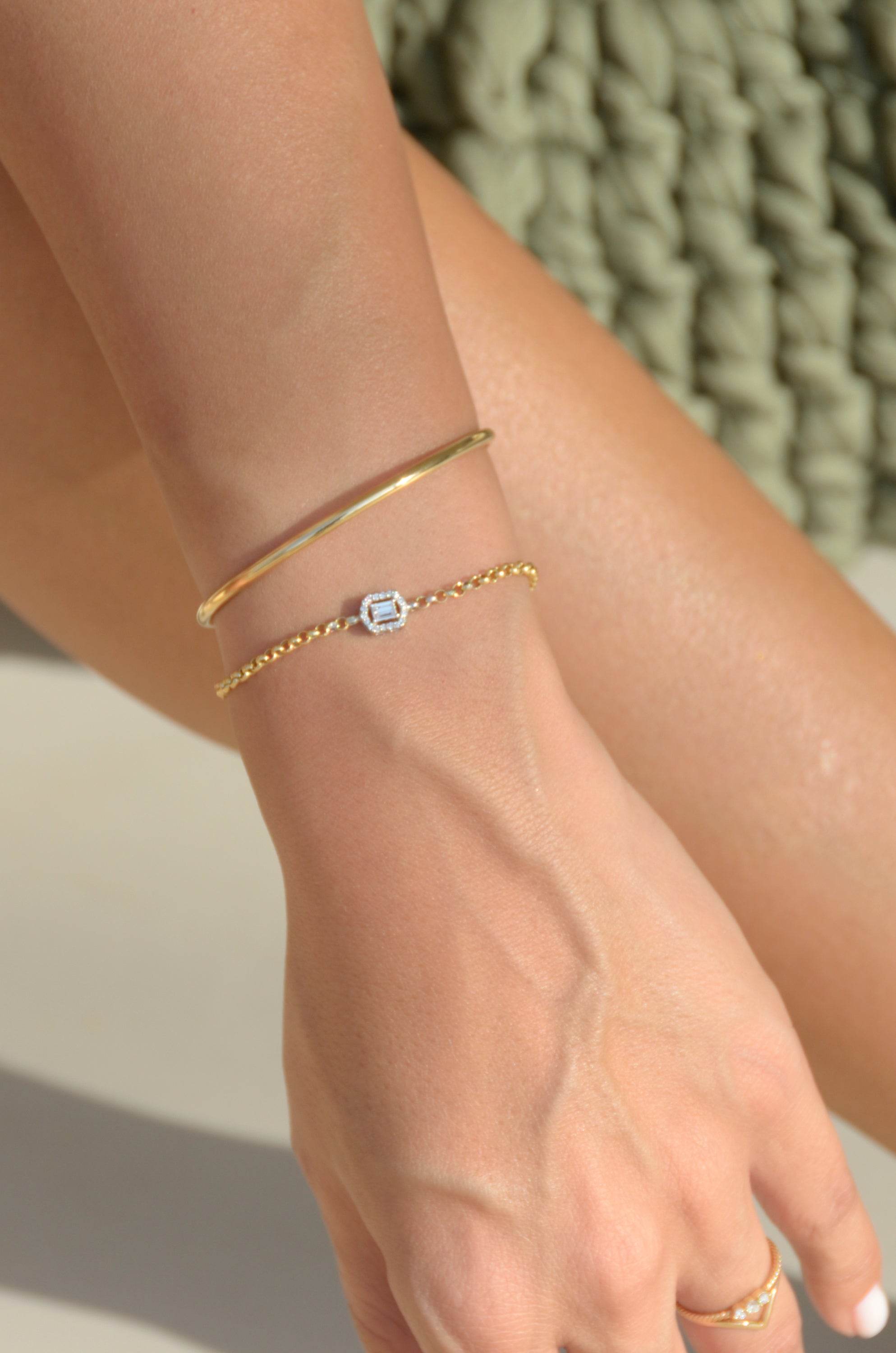 Solid Gold Bangle - B5