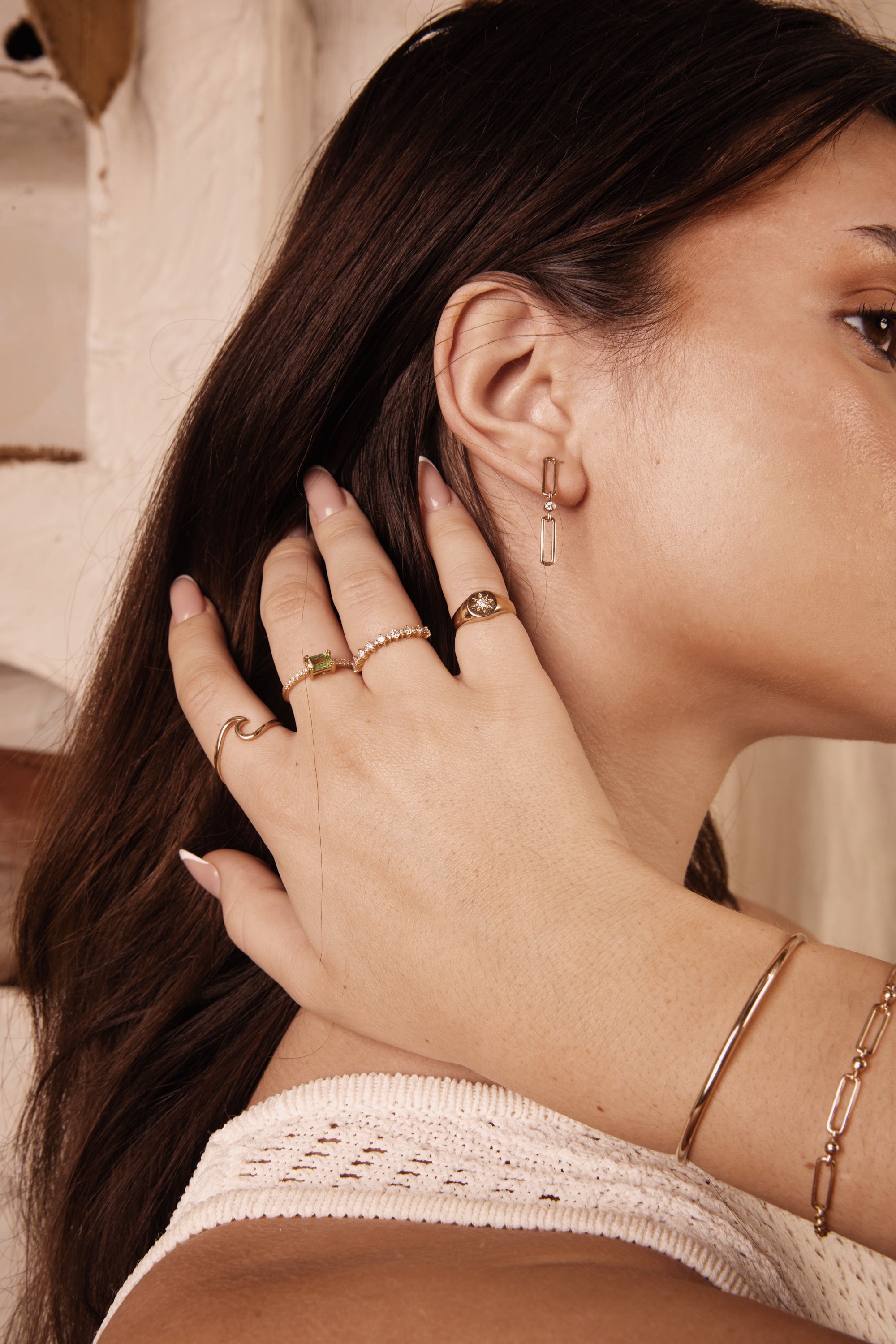 PaperClip Chain Diamond Earrings - E63