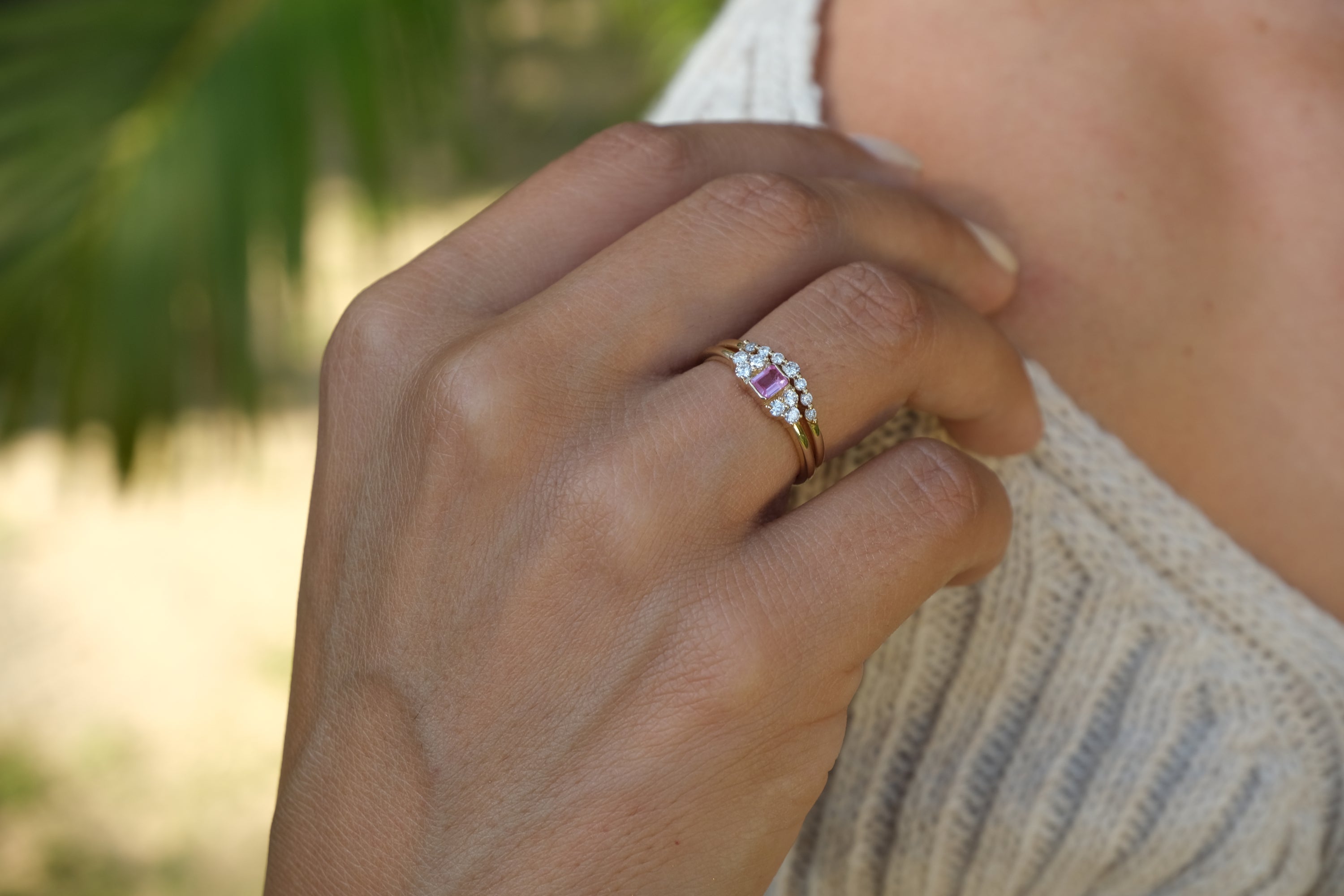 Flowery Pink Sapphire Ring - R57