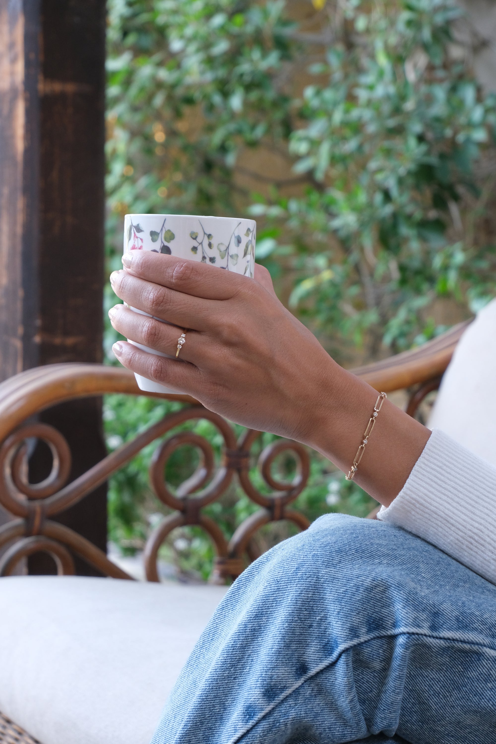 PaperClip Chain Diamond Bracelet - B8