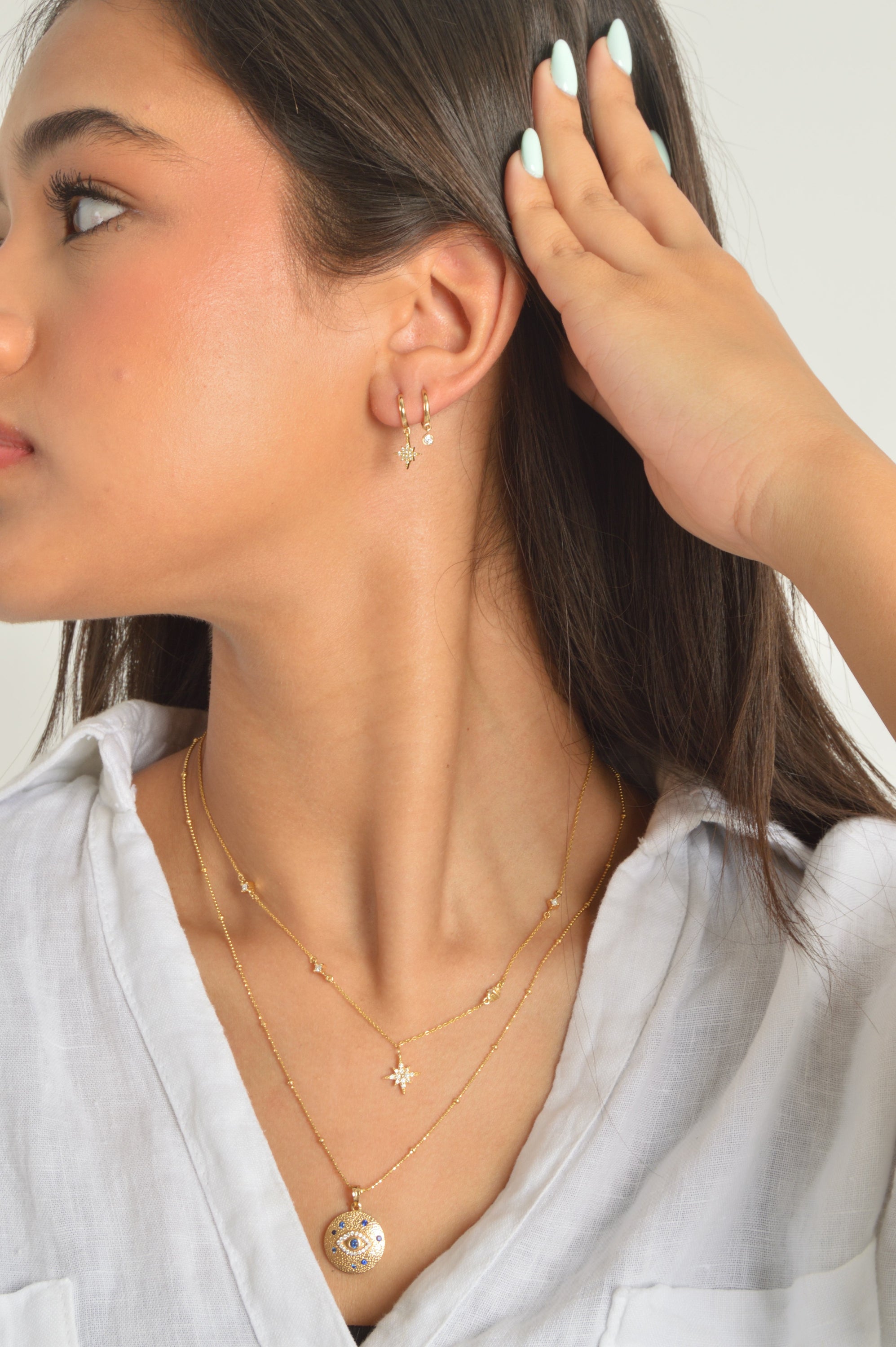 Dangling NorthStar Hoops (Sold as Singles) - E25