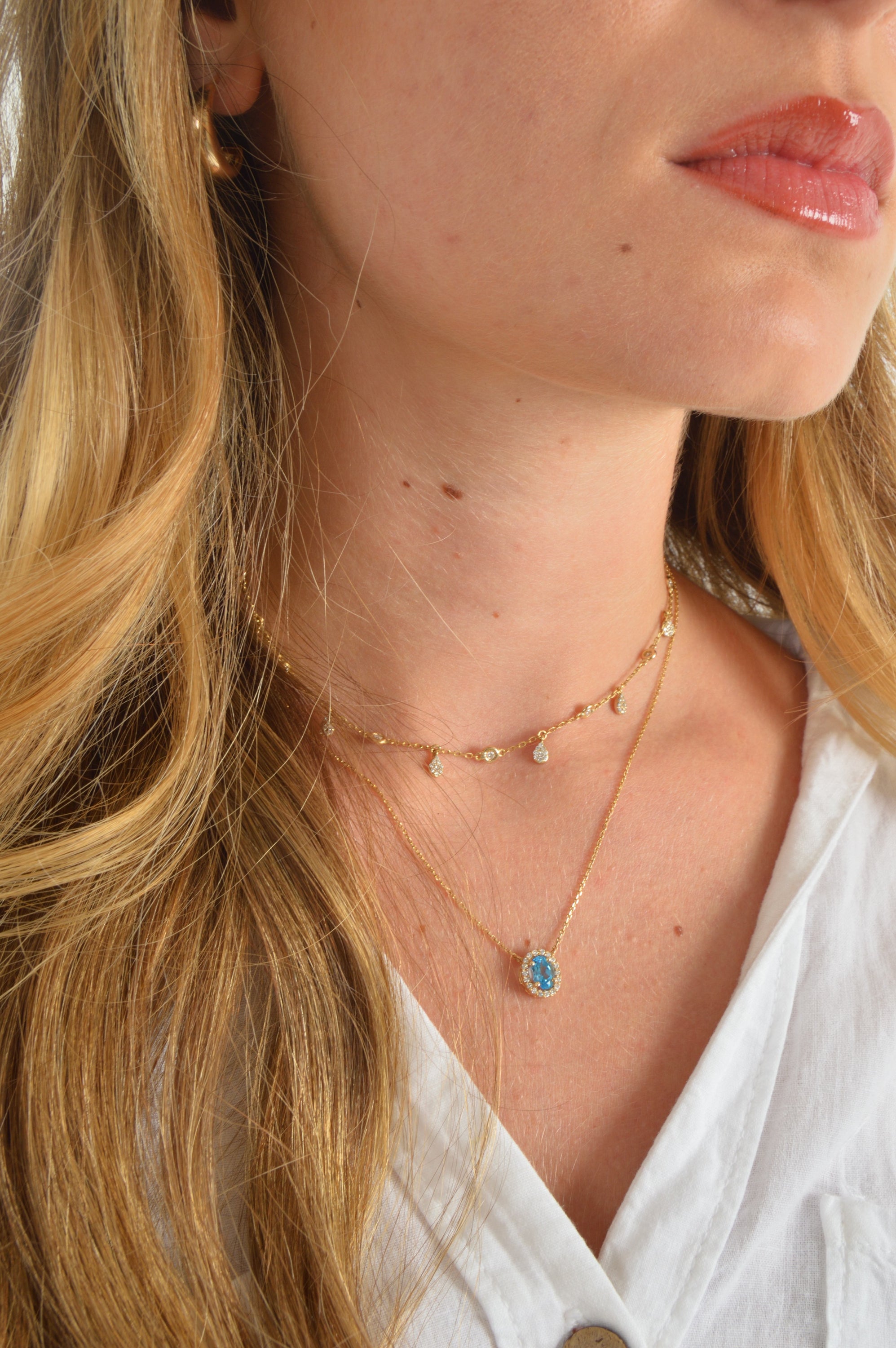 Diamond Droplet Necklace - NP21
