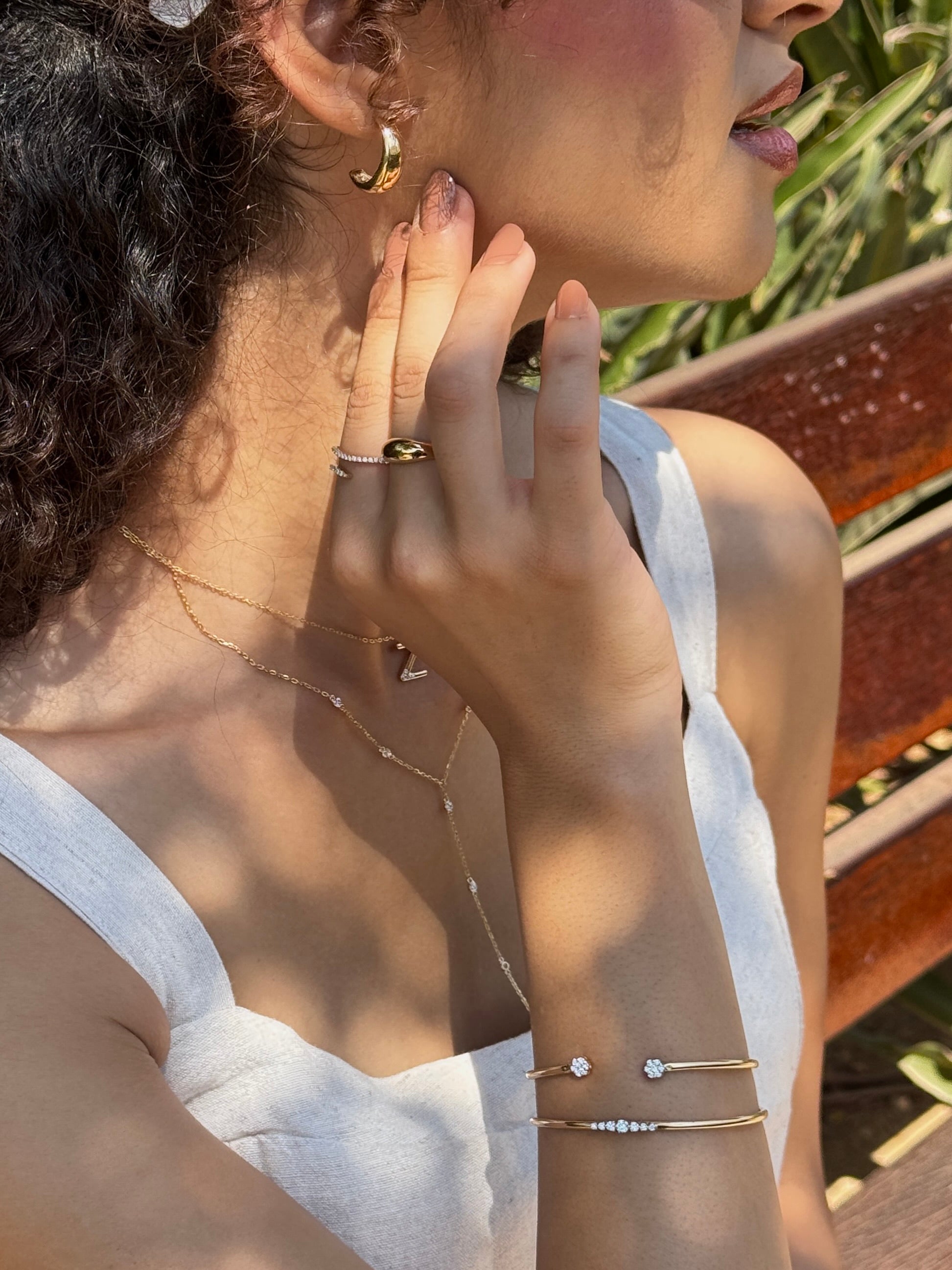 Diamond Line Drop Necklace - NP39