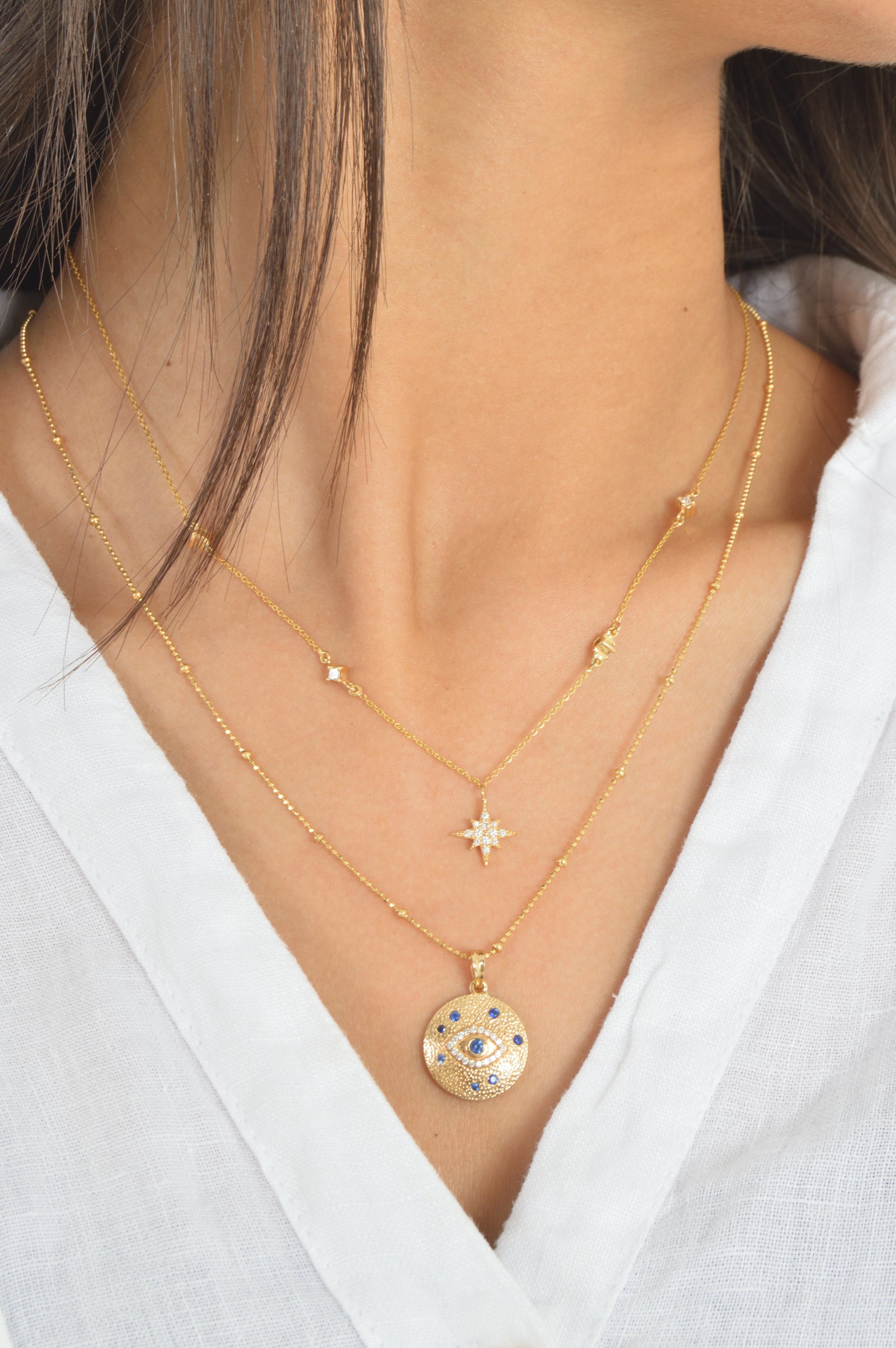 Evil Eye Sapphire Pendant - NP7