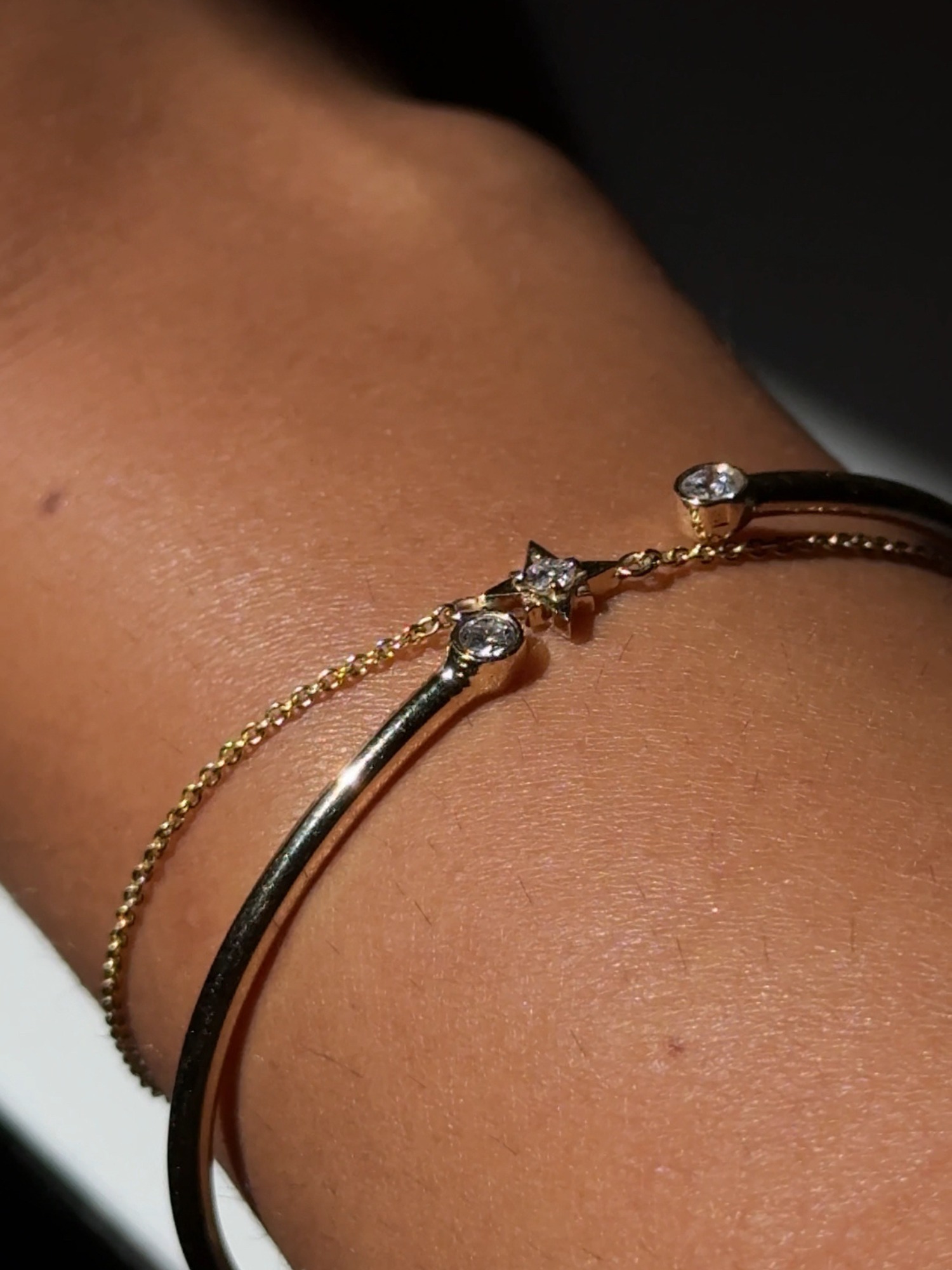 Diamond Open Bangle - B6
