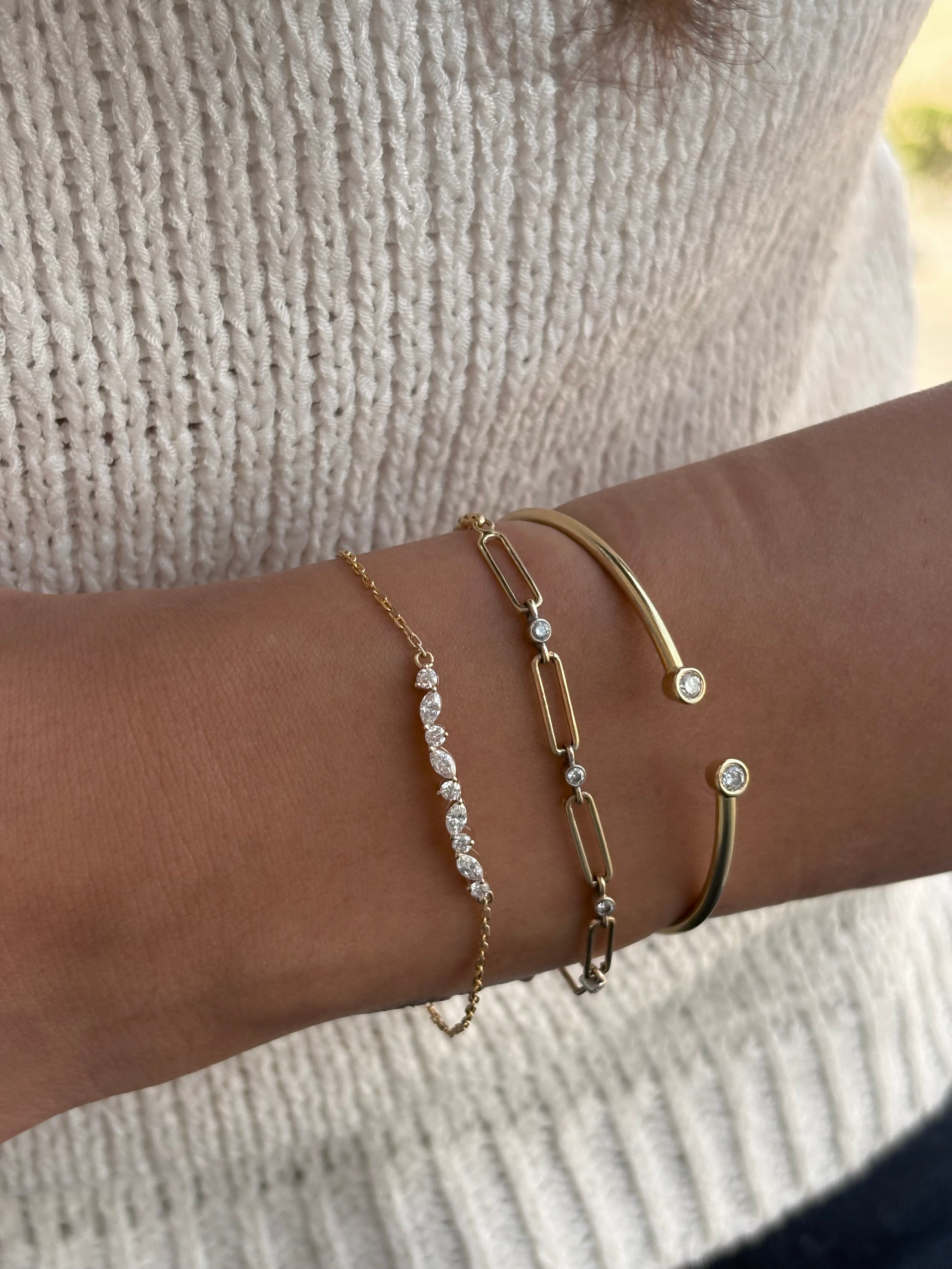 Marquise & Round Arc Bracelet
