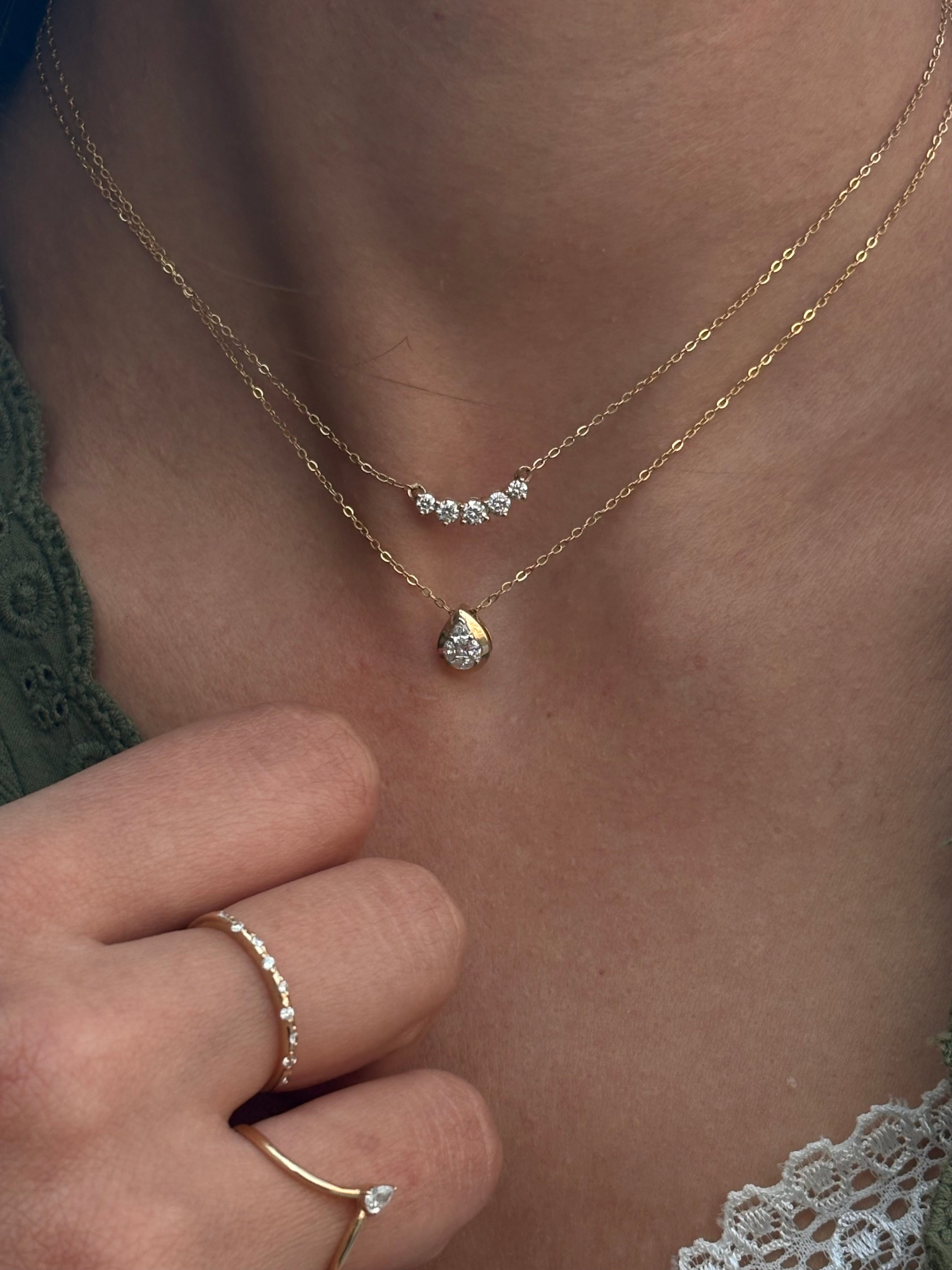 Pear Bezel Necklace - NP35