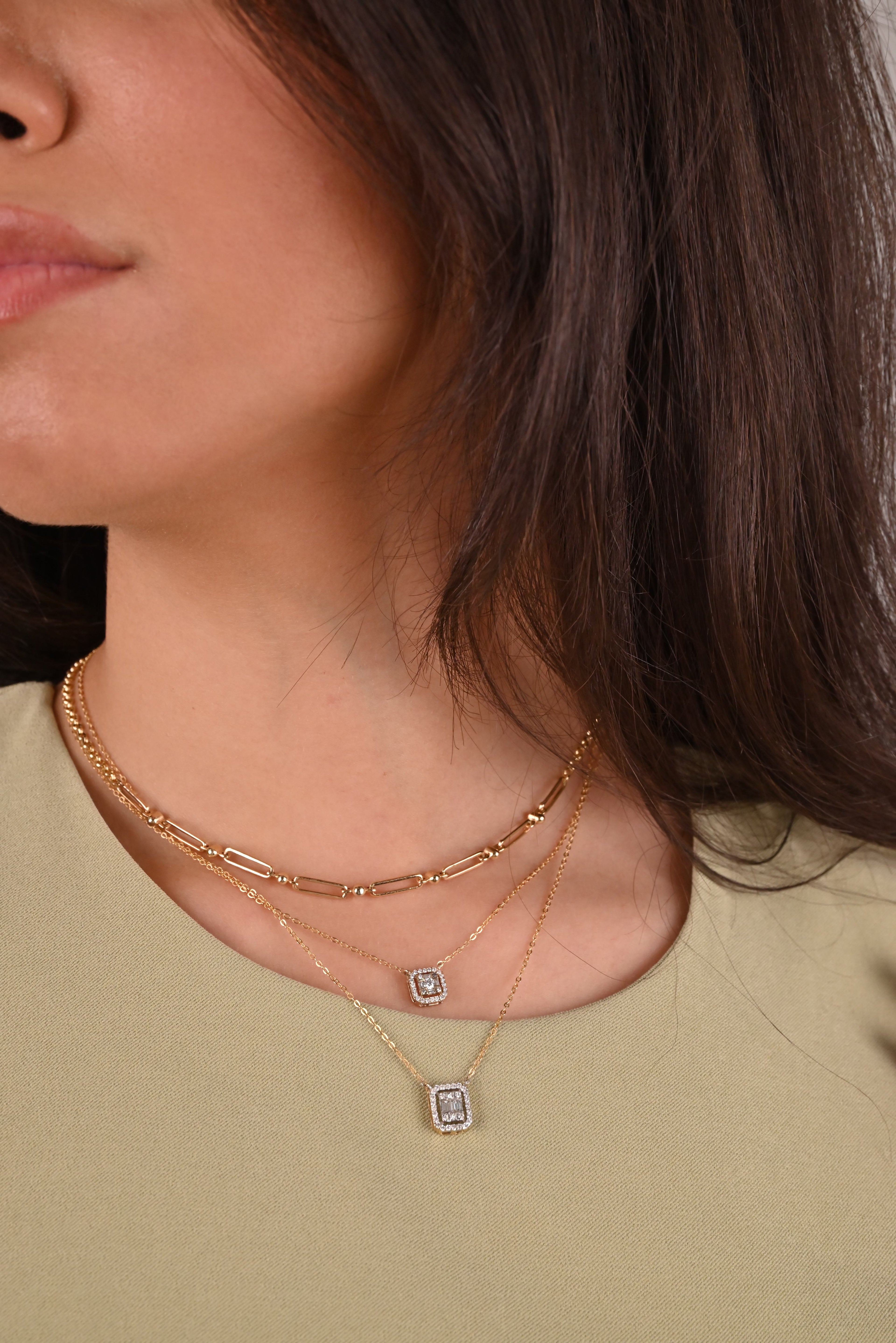 Carré Diamond Pendant - np28