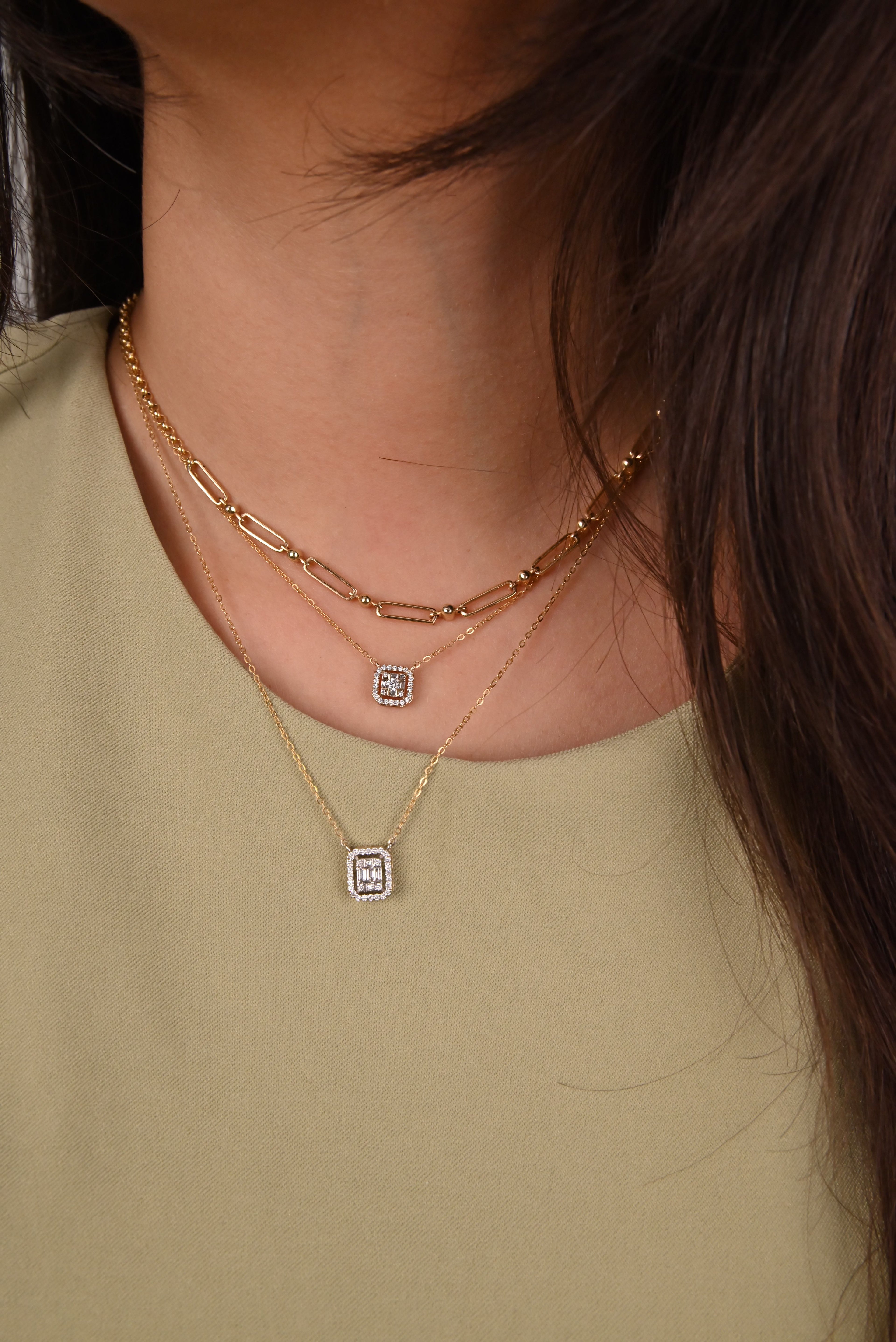 Carré Diamond Pendant - np28