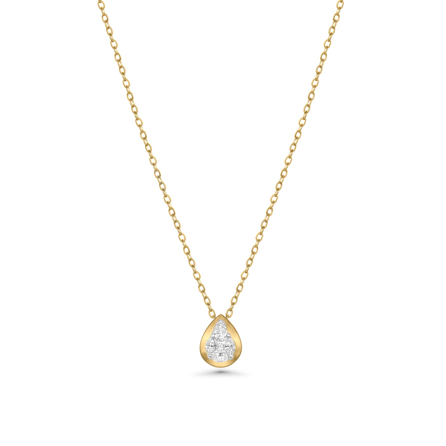 Pear Bezel Necklace - NP35