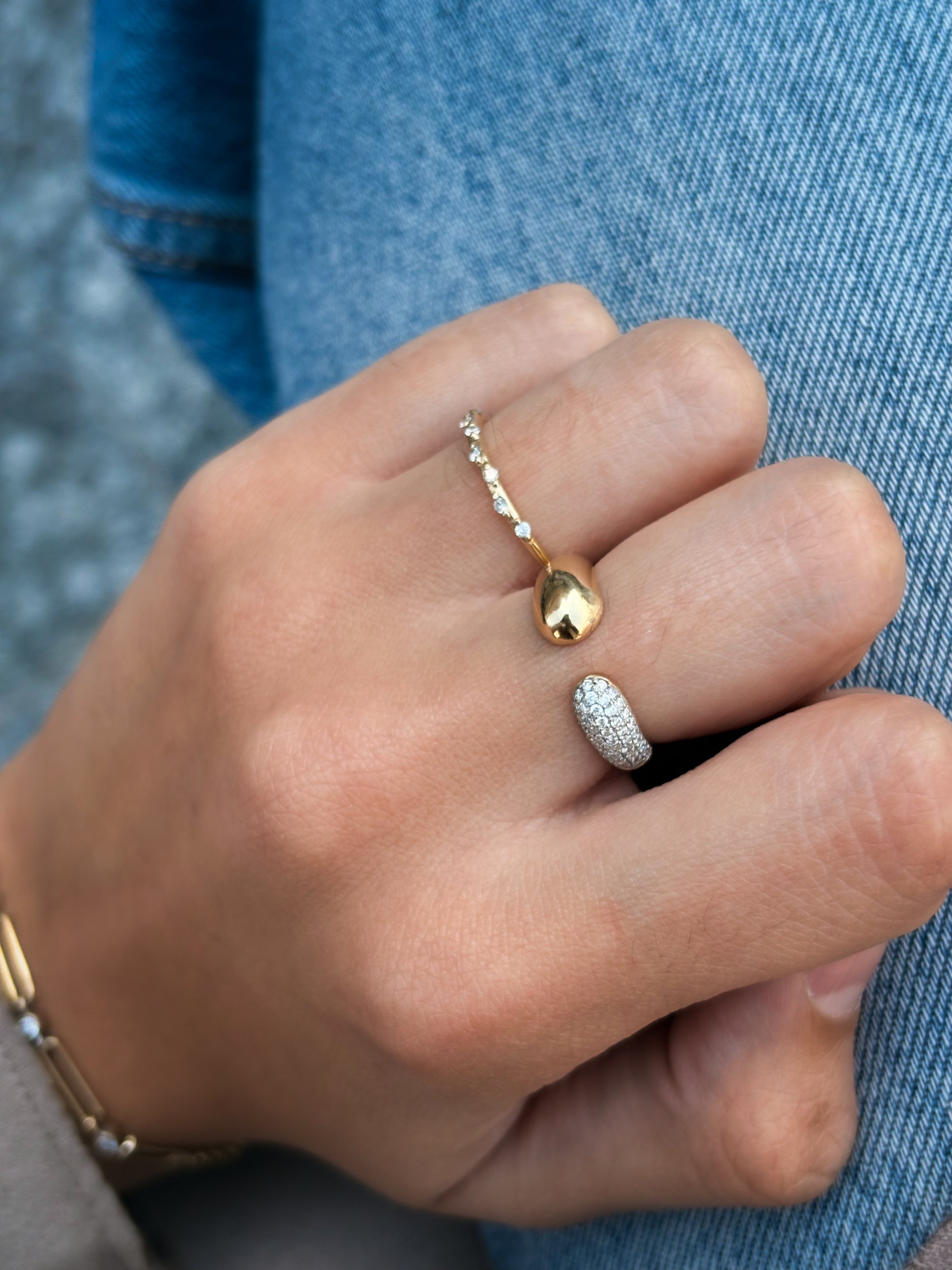 Chunky Pavé WaterDrop Ring