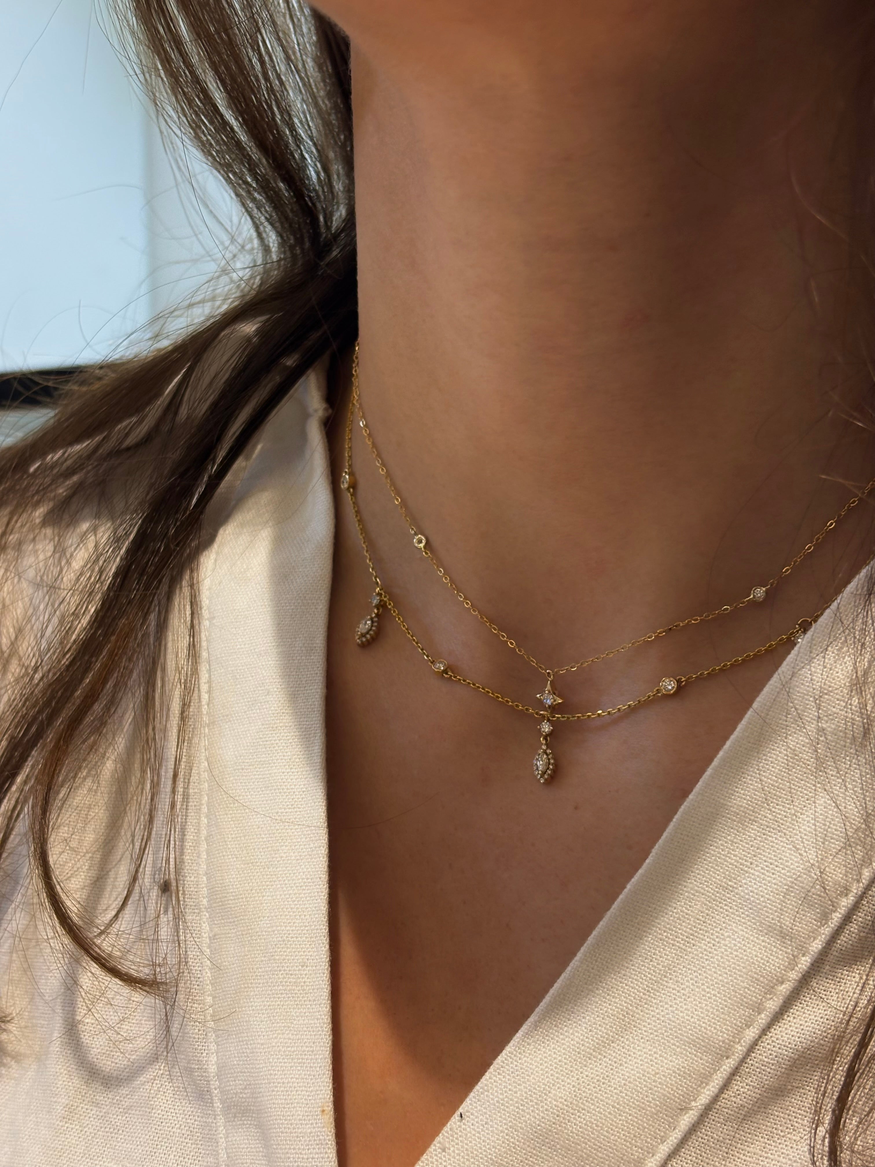 Single Diamond Star Necklace - NP11