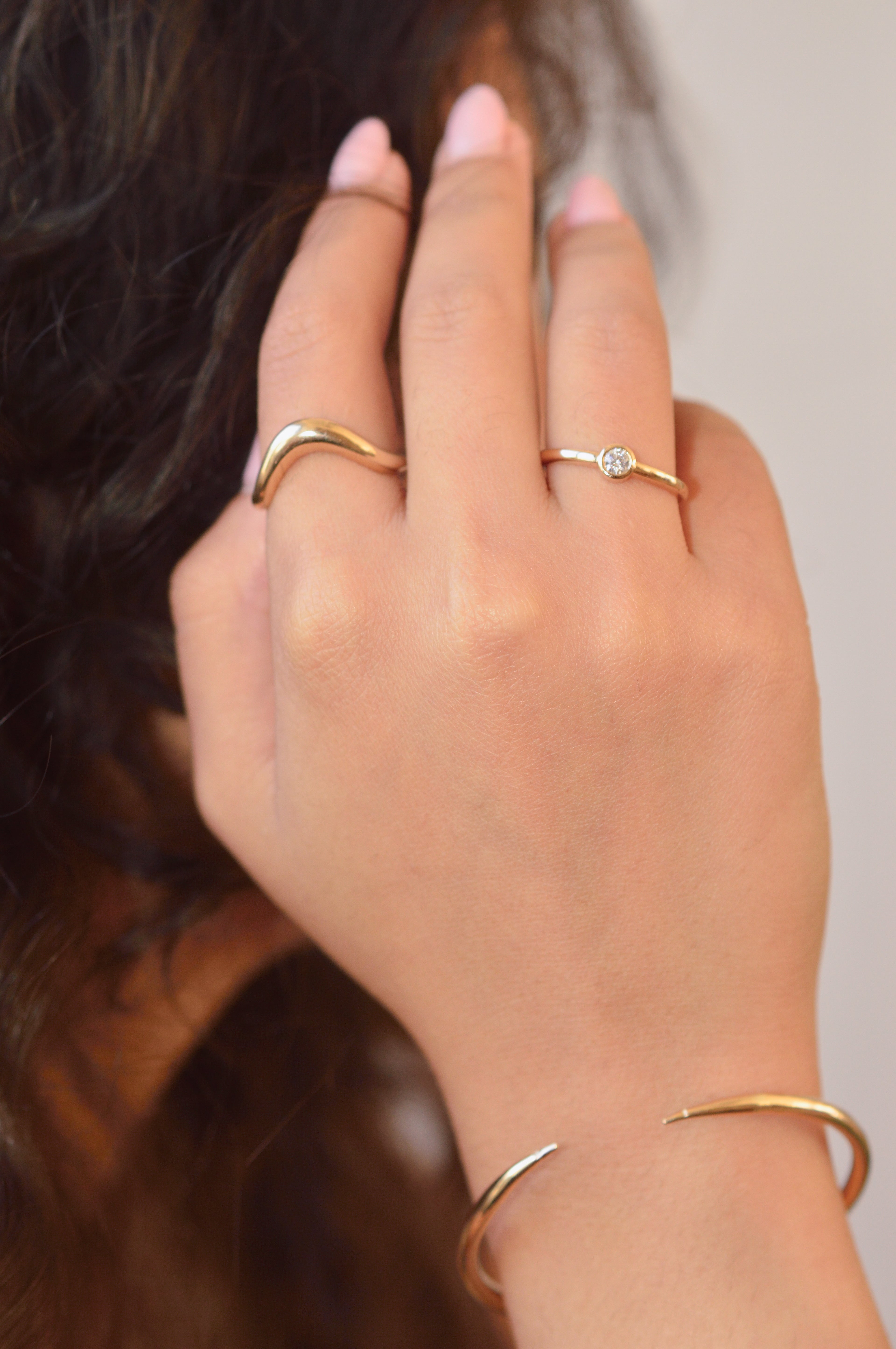 Pointed Solid Gold Cuff - B13
