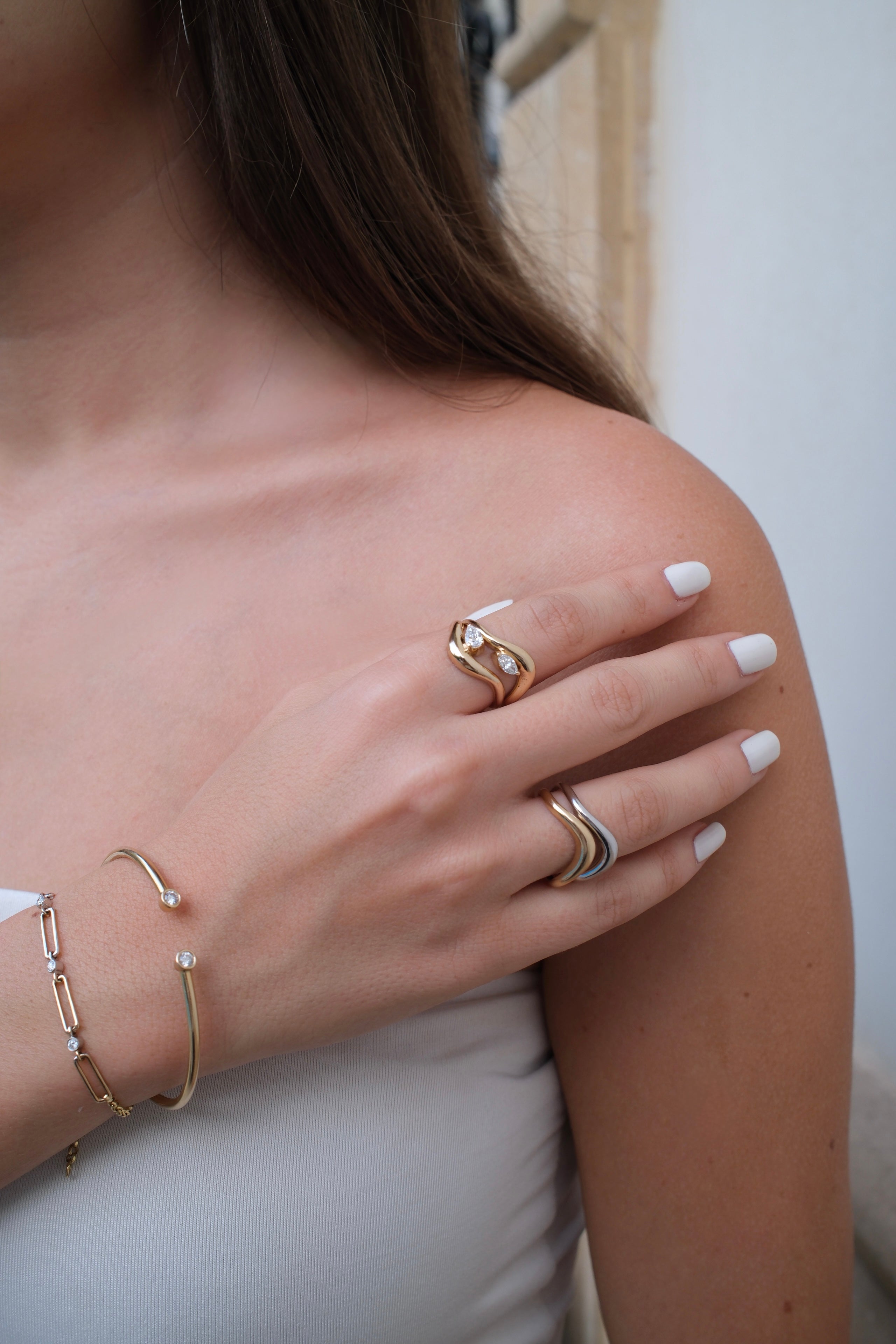 Curved Marquise Ring - R76