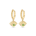 Emerald Eye Hoops (Sold as Singles) - E12