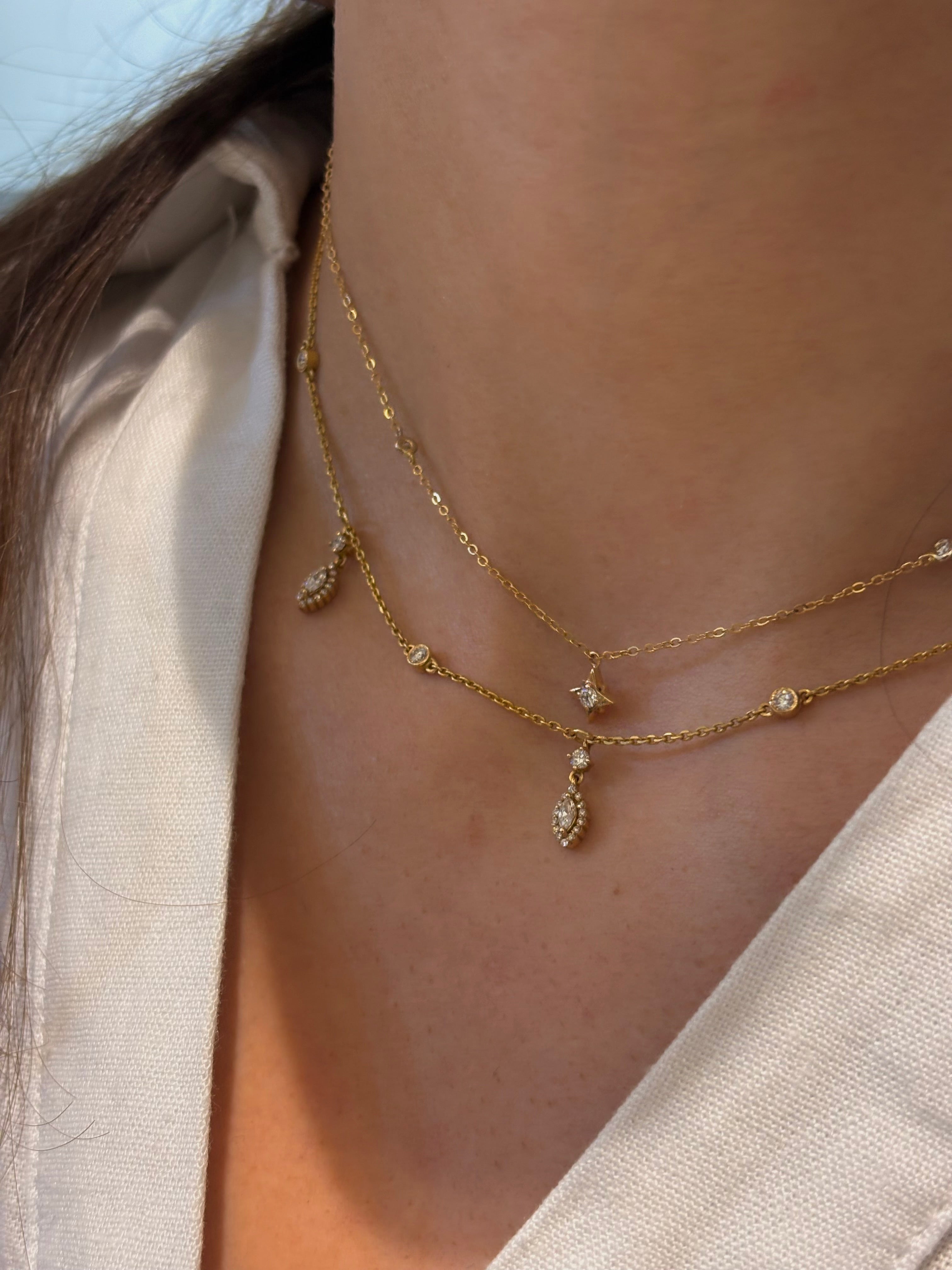 Single Diamond Star Necklace - NP11