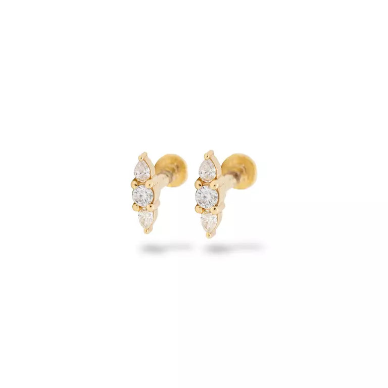 Aligned Triplets Stud (Sold as Singles) - E17