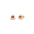 Triplets & Orange Sapphire Stud (Sold as Singles) - E23