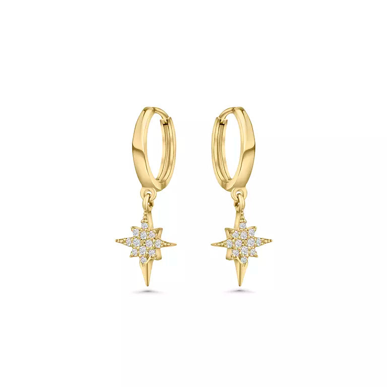 Dangling NorthStar Hoops (Sold as Singles) - E25