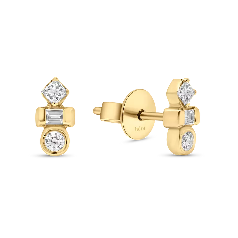 Three shaped Diamond Studs (Sold as Singles) - E31