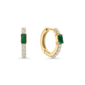 Rectangle Emerald Hoops (Sold as Singles) - E35