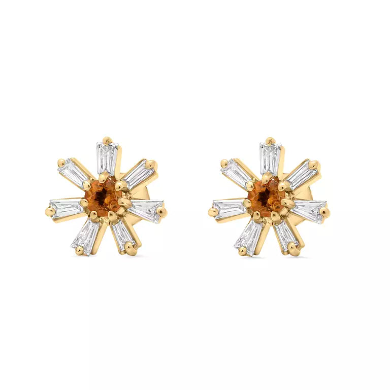 Sunflower Citrine Stud (Sold as Singles) - E4