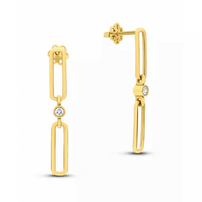 PaperClip Chain Diamond Earrings - E63