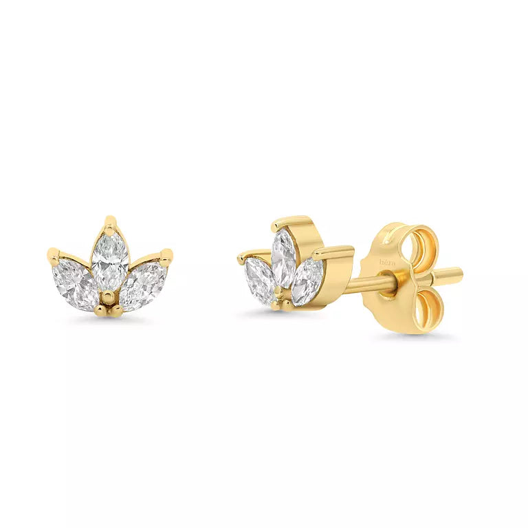 Triple Marquise Diamond Stud (sold as single) - E68