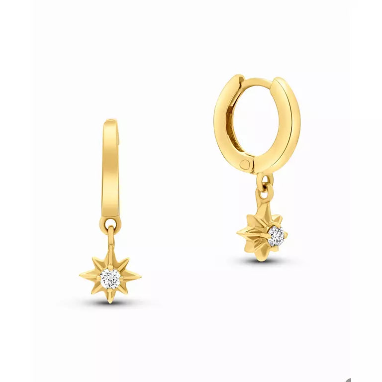 Small Star Dangling Hoops (Sold as Singles) - E76