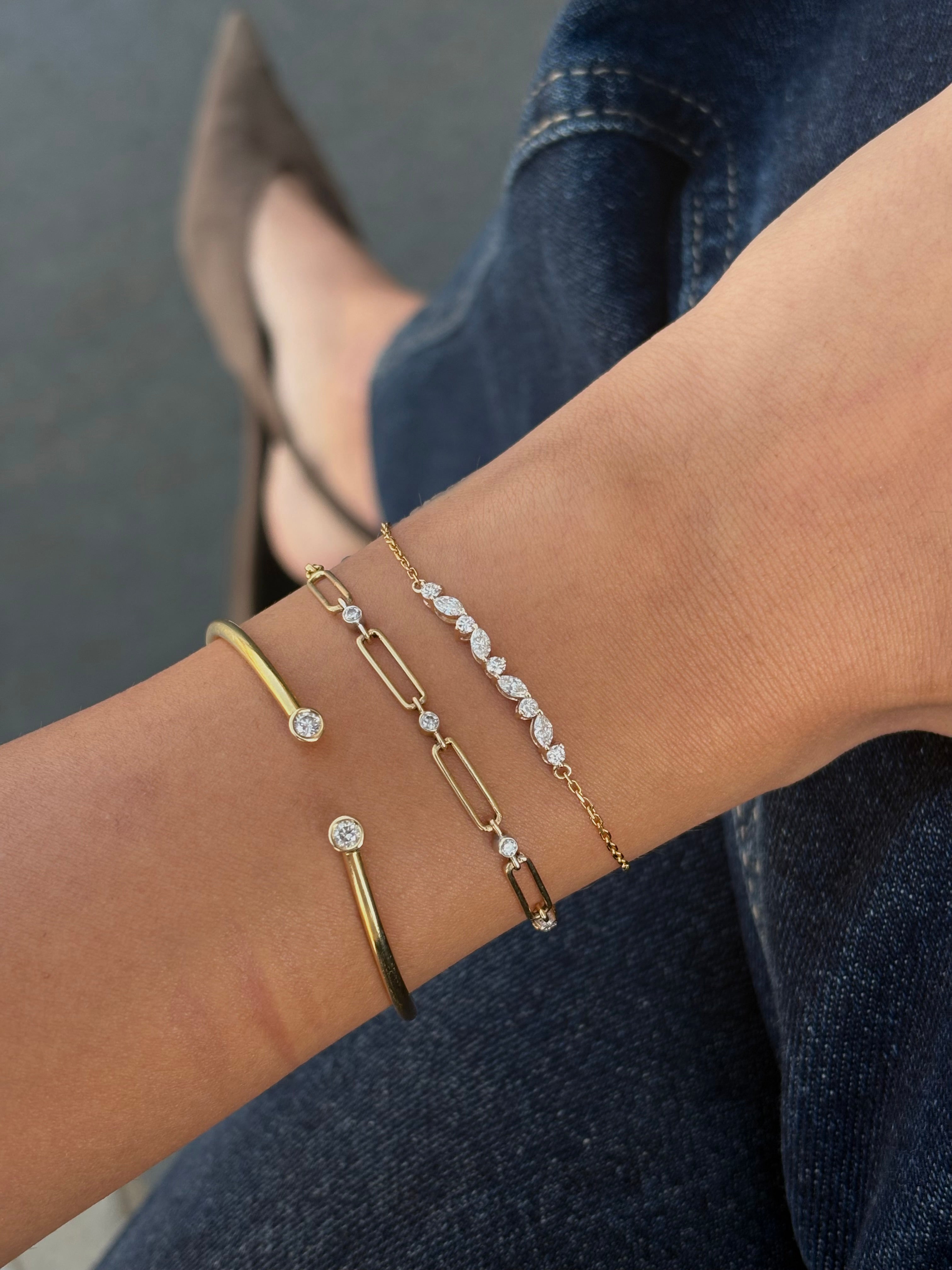 Marquise & Round Arc Bracelet