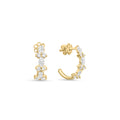 Marquise and Round Diamond Hoops (Sold as Singles)