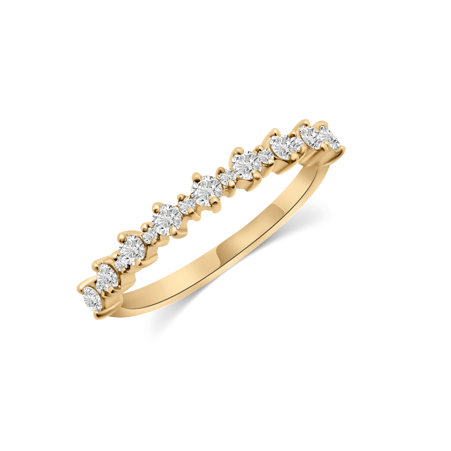 Pattern Half Diamond Ring - R6
