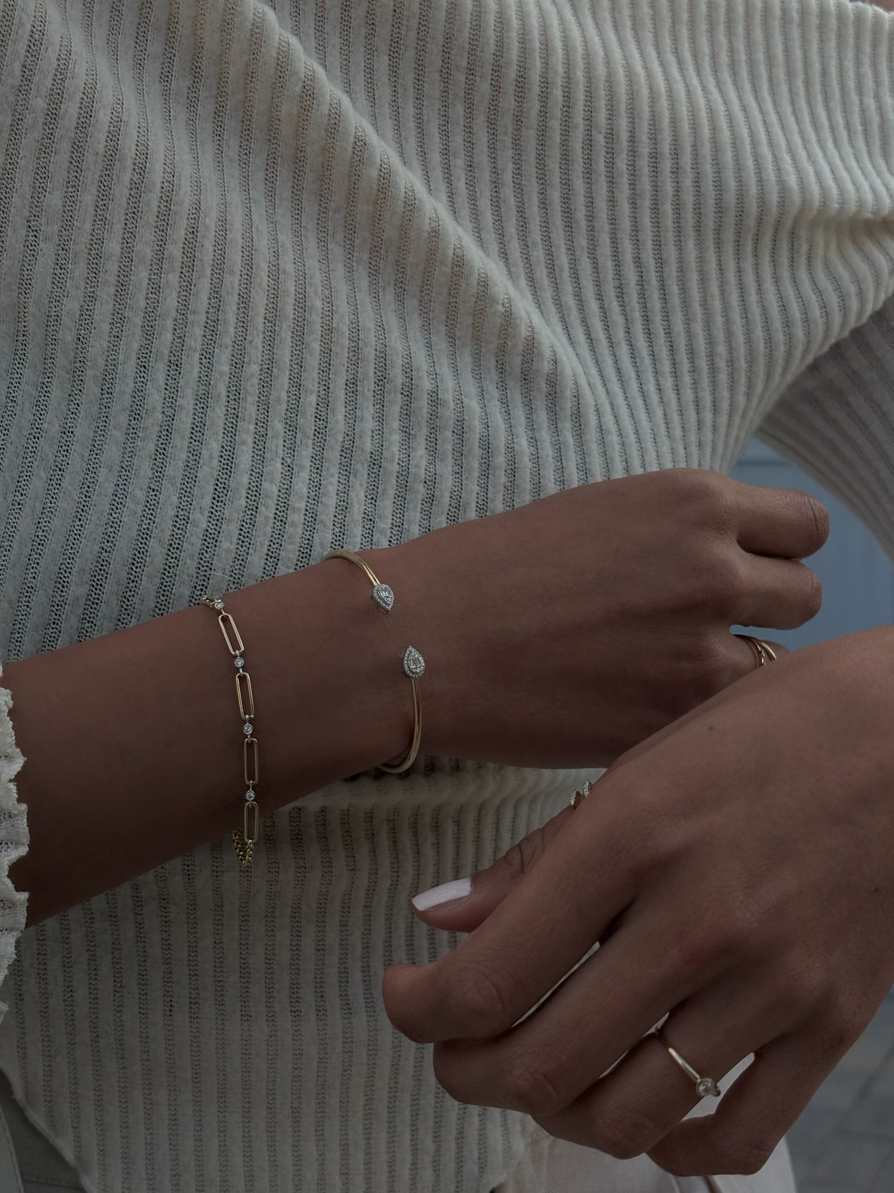 PaperClip Chain Diamond Bracelet - B8