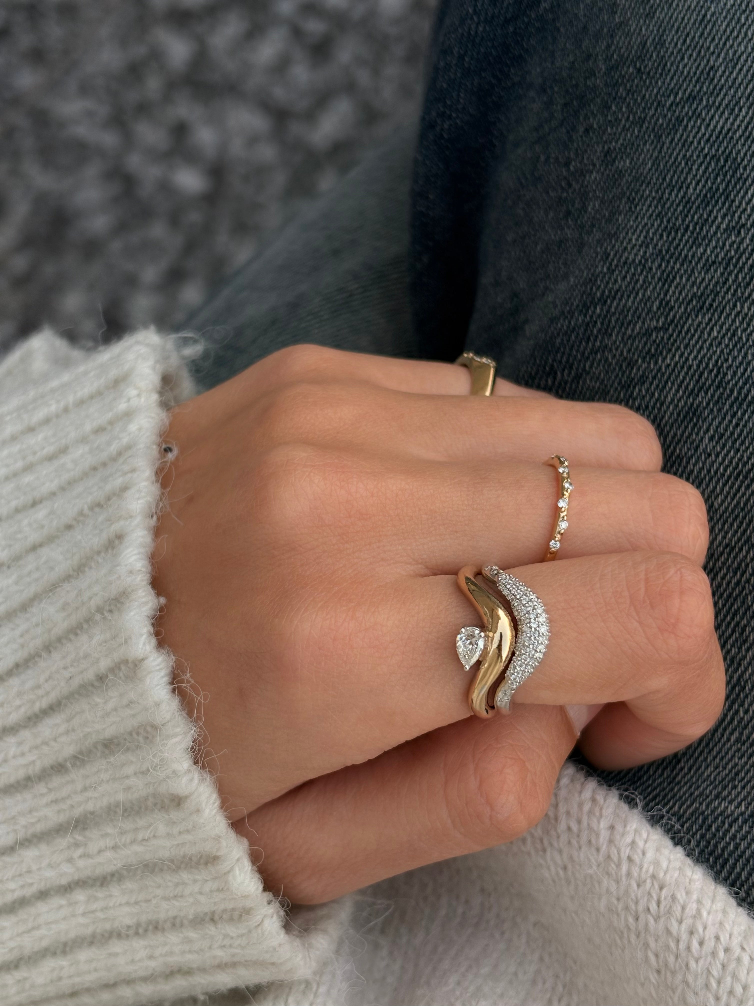 Pavé Curved Dome Ring