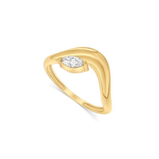 Curved Marquise Ring - R76