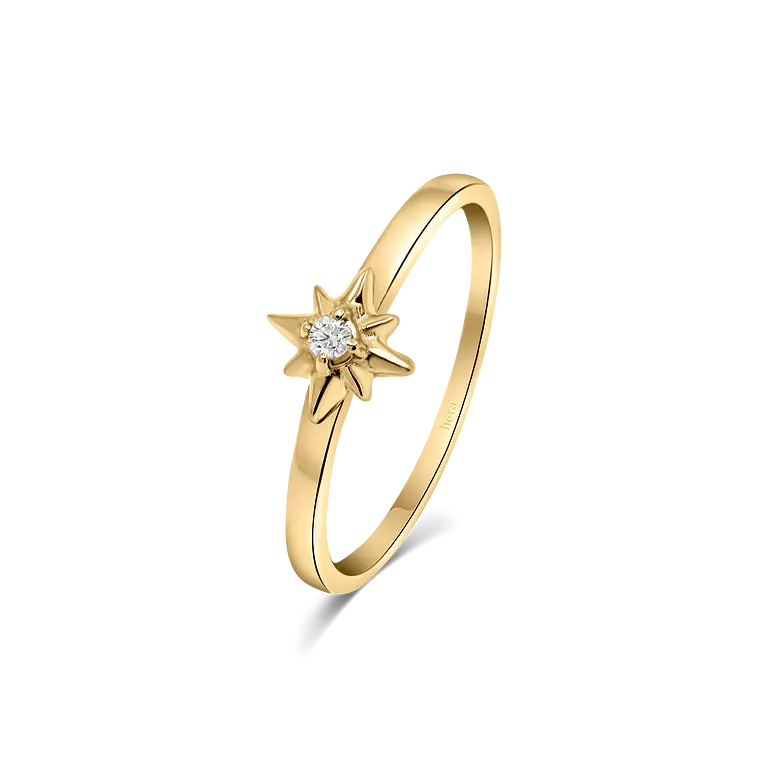 Single Diamond Star Ring - R17