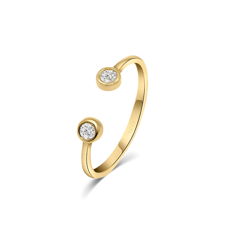 Two Stones Open Ring - R21