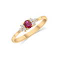 Flowery Ruby Ring - R46