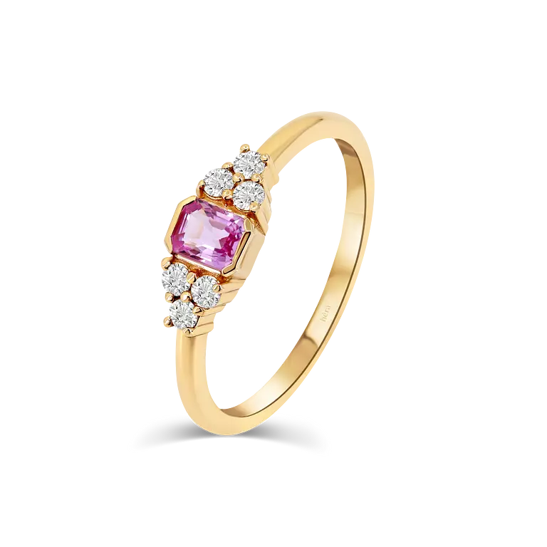 Flowery Pink Sapphire Ring - R57