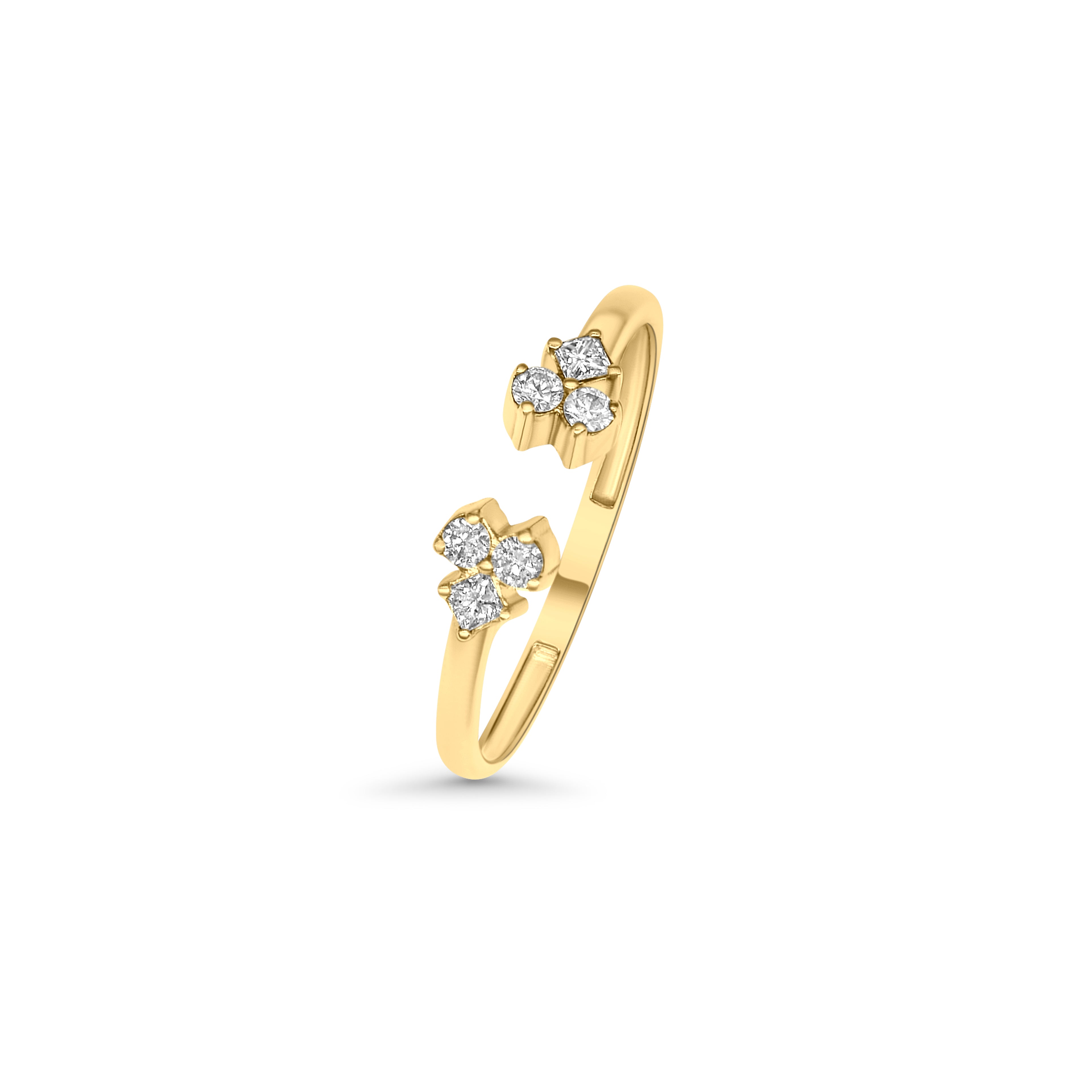 Two Princess & Round Open Ring - R70
